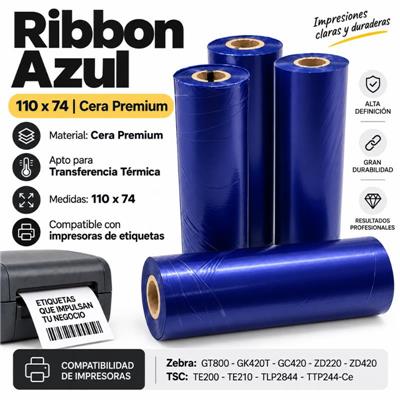 Ribbon Cera Out Azul 110x74mts. Buje 1/2