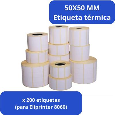 Rollo de etiqueta Termica 50mm x 50mm x 200 (Para Eliprinter 8060)